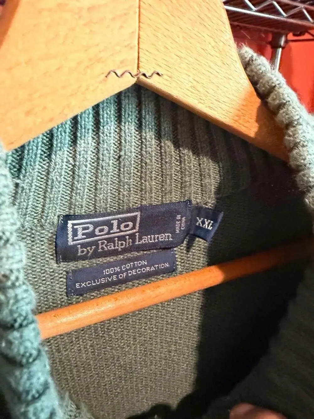 Polo Ralph Lauren Mock Neck Sweater XXL Sage Green Cotton